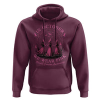 In October We Wear Pink Witches Hoodie Spooky Breast Cancer Witch Halloween Pink Ribbon - Wonder Print Shop