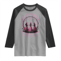 In October We Wear Pink Witches Raglan Shirt Spooky Breast Cancer Witch Halloween Pink Ribbon - Wonder Print Shop