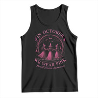 In October We Wear Pink Witches Tank Top Spooky Breast Cancer Witch Halloween Pink Ribbon - Wonder Print Shop