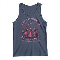 In October We Wear Pink Witches Tank Top Spooky Breast Cancer Witch Halloween Pink Ribbon - Wonder Print Shop