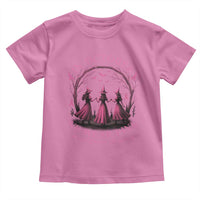 In October We Wear Pink Witches Toddler T Shirt Spooky Breast Cancer Witch Halloween Pink Ribbon - Wonder Print Shop