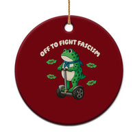 Portland Frog Ceramic Ornament Off to Fight Fascism Inflatable Costume Protest - Wonder Print Shop