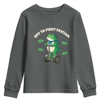 Portland Frog Youth Sweatshirt Off to Fight Fascism Inflatable Costume Protest - Wonder Print Shop