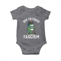 Portland Frog Resist Protest Baby Onesie Off to Fight Fascism Frog Scooter - Wonder Print Shop