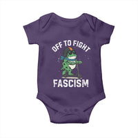 Portland Frog Resist Protest Baby Onesie Off to Fight Fascism Frog Scooter - Wonder Print Shop