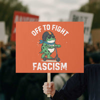 Portland Frog Resist Protest Protest Sign Off to Fight Fascism Frog Scooter - Wonder Print Shop