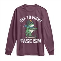 Portland Frog Resist Protest Long Sleeve Shirt Off to Fight Fascism Frog Scooter - Wonder Print Shop