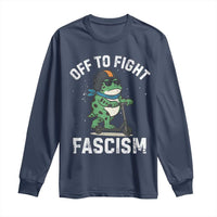 Portland Frog Resist Protest Long Sleeve Shirt Off to Fight Fascism Frog Scooter - Wonder Print Shop