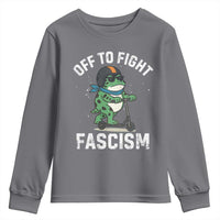 Portland Frog Resist Protest Youth Sweatshirt Off to Fight Fascism Frog Scooter - Wonder Print Shop