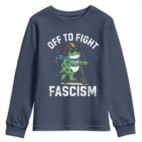 Portland Frog Resist Protest Youth Sweatshirt Off to Fight Fascism Frog Scooter - Wonder Print Shop