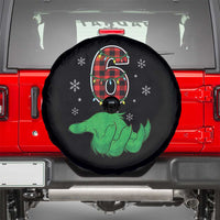 Number 6 Matching 67 Christmas Spare Tire Cover Red Plaid Xmas Pajamas Holiday Gen Alpha Slang Meme - Wonder Print Shop