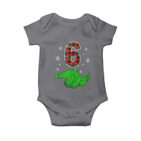 Number 6 Matching 67 Christmas Baby Onesie Red Plaid Xmas Pajamas Holiday Gen Alpha Slang Meme - Wonder Print Shop