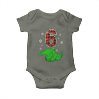 Number 6 Matching 67 Christmas Baby Onesie Red Plaid Xmas Pajamas Holiday Gen Alpha Slang Meme - Wonder Print Shop