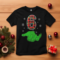 Number 6 Matching 67 Christmas T Shirt Red Plaid Xmas Pajamas Holiday Gen Alpha Slang Meme - Wonder Print Shop