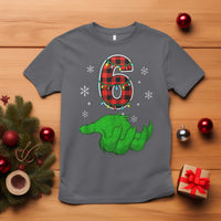 Number 6 Matching 67 Christmas T Shirt Red Plaid Xmas Pajamas Holiday Gen Alpha Slang Meme - Wonder Print Shop