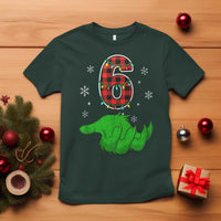 Number 6 Matching 67 Christmas T Shirt Red Plaid Xmas Pajamas Holiday Gen Alpha Slang Meme - Wonder Print Shop