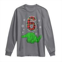 Number 6 Matching 67 Christmas Long Sleeve Shirt Red Plaid Xmas Pajamas Holiday Gen Alpha Slang Meme - Wonder Print Shop