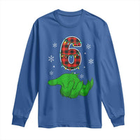 Number 6 Matching 67 Christmas Long Sleeve Shirt Red Plaid Xmas Pajamas Holiday Gen Alpha Slang Meme - Wonder Print Shop