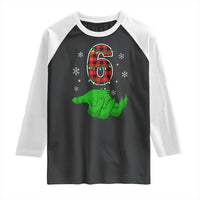 Number 6 Matching 67 Christmas Raglan Shirt Red Plaid Xmas Pajamas Holiday Gen Alpha Slang Meme - Wonder Print Shop
