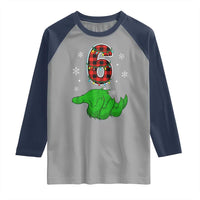 Number 6 Matching 67 Christmas Raglan Shirt Red Plaid Xmas Pajamas Holiday Gen Alpha Slang Meme - Wonder Print Shop