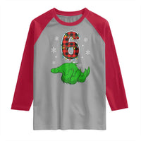Number 6 Matching 67 Christmas Raglan Shirt Red Plaid Xmas Pajamas Holiday Gen Alpha Slang Meme - Wonder Print Shop
