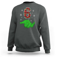Number 6 Matching 67 Christmas Sweatshirt Red Plaid Xmas Pajamas Holiday Gen Alpha Slang Meme - Wonder Print Shop
