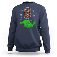 Number 6 Matching 67 Christmas Sweatshirt Red Plaid Xmas Pajamas Holiday Gen Alpha Slang Meme - Wonder Print Shop
