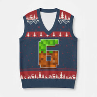 Number 6 V-Neck Knit Sweater Vest Game Matching 67 Meme Costume 6th Birthday 6 Years - Wonder Print Shop