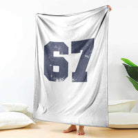 Number 67 Throw Blanket Numbered Uniform Sports Jersey Team 67th Birthday - Wonder Print Shop