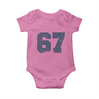 Number 67 Baby Onesie Numbered Uniform Sports Jersey Team 67th Birthday - Wonder Print Shop
