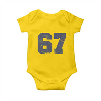 Number 67 Baby Onesie Numbered Uniform Sports Jersey Team 67th Birthday - Wonder Print Shop