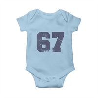 Number 67 Baby Onesie Numbered Uniform Sports Jersey Team 67th Birthday - Wonder Print Shop