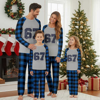Number 67 Plaid Pajama Set Numbered Uniform Sports Jersey Team 67th Birthday - Wonder Print Shop