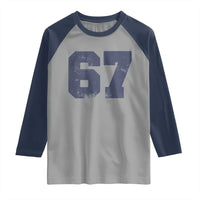 Number 67 Raglan Shirt Numbered Uniform Sports Jersey Team 67th Birthday - Wonder Print Shop