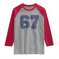 Number 67 Raglan Shirt Numbered Uniform Sports Jersey Team 67th Birthday - Wonder Print Shop