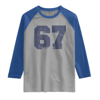 Number 67 Raglan Shirt Numbered Uniform Sports Jersey Team 67th Birthday - Wonder Print Shop