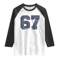 Number 67 Raglan Shirt Numbered Uniform Sports Jersey Team 67th Birthday - Wonder Print Shop