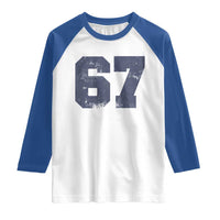 Number 67 Raglan Shirt Numbered Uniform Sports Jersey Team 67th Birthday - Wonder Print Shop