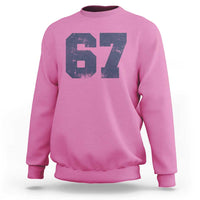 Number 67 Sweatshirt Numbered Uniform Sports Jersey Team 67th Birthday - Wonder Print Shop