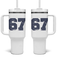 Number 67 Tumbler With Handle Numbered Uniform Sports Jersey Team 67th Birthday - Wonder Print Shop