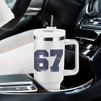 Number 67 Tumbler With Handle Numbered Uniform Sports Jersey Team 67th Birthday - Wonder Print Shop