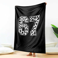 67 Jersey Number Throw Blanket Funny Six Seven Meme Y2k Leopard Number - Wonder Print Shop