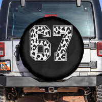 67 Jersey Number Spare Tire Cover Funny Six Seven Meme Y2k Leopard Number - Wonder Print Shop