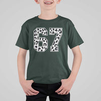 67 Jersey Number T Shirt For Kid Funny Six Seven Meme Y2k Leopard Number - Wonder Print Shop