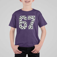 67 Jersey Number T Shirt For Kid Funny Six Seven Meme Y2k Leopard Number - Wonder Print Shop