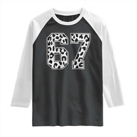 67 Jersey Number Raglan Shirt Funny Six Seven Meme Y2k Leopard Number - Wonder Print Shop
