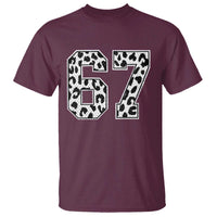 67 Jersey Number T Shirt Funny Six Seven Meme Y2k Leopard Number - Wonder Print Shop