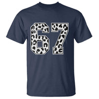 67 Jersey Number T Shirt Funny Six Seven Meme Y2k Leopard Number - Wonder Print Shop