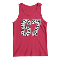 67 Jersey Number Tank Top Funny Six Seven Meme Y2k Leopard Number - Wonder Print Shop