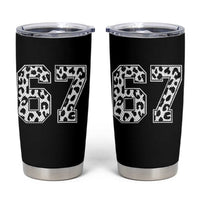 67 Jersey Number Tumbler Cup Funny Six Seven Meme Y2k Leopard Number - Wonder Print Shop